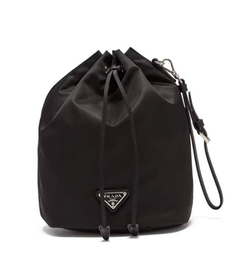 prada leather trimmed drawstring nylon wash bag|prada purses for women.